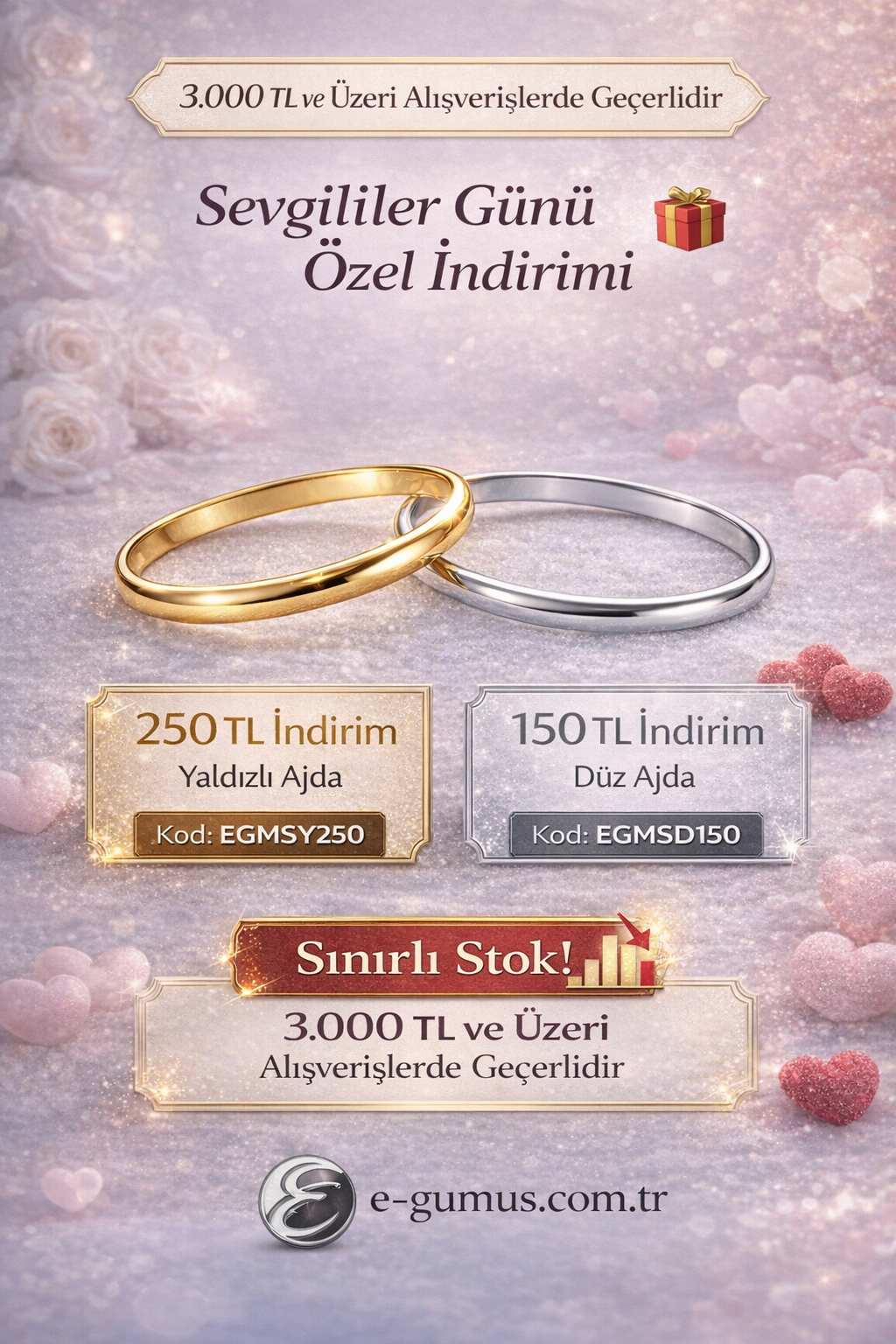  925 AYAR BİLEZİK VE TAKILARDA  3.000TL VE ÜZERİ 250TL İNDİRİM 
